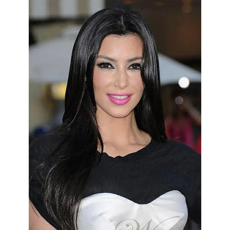 Traditiona Black Monofilament Long Celebrity Wigs
