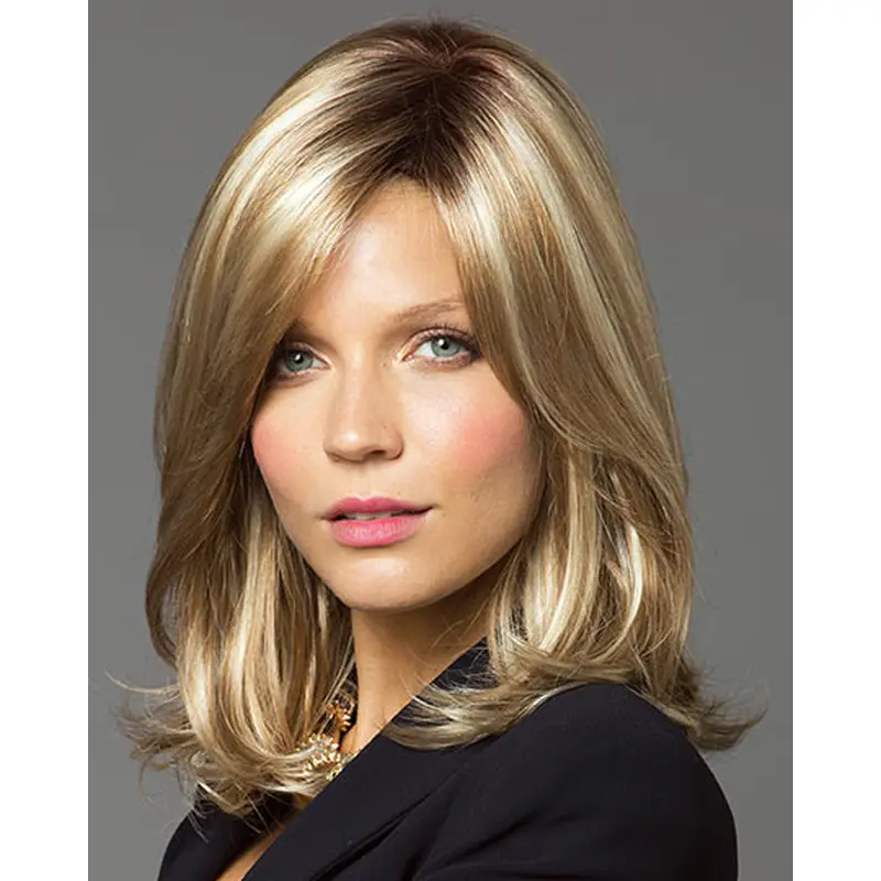 Blonde Lace Front Synthetic Glamorous Medium Wigs