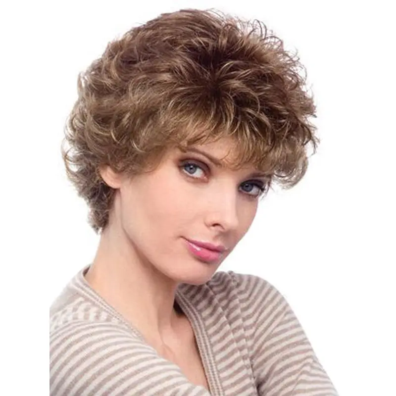Fashionable Auburn Curly Short Classic Wigs