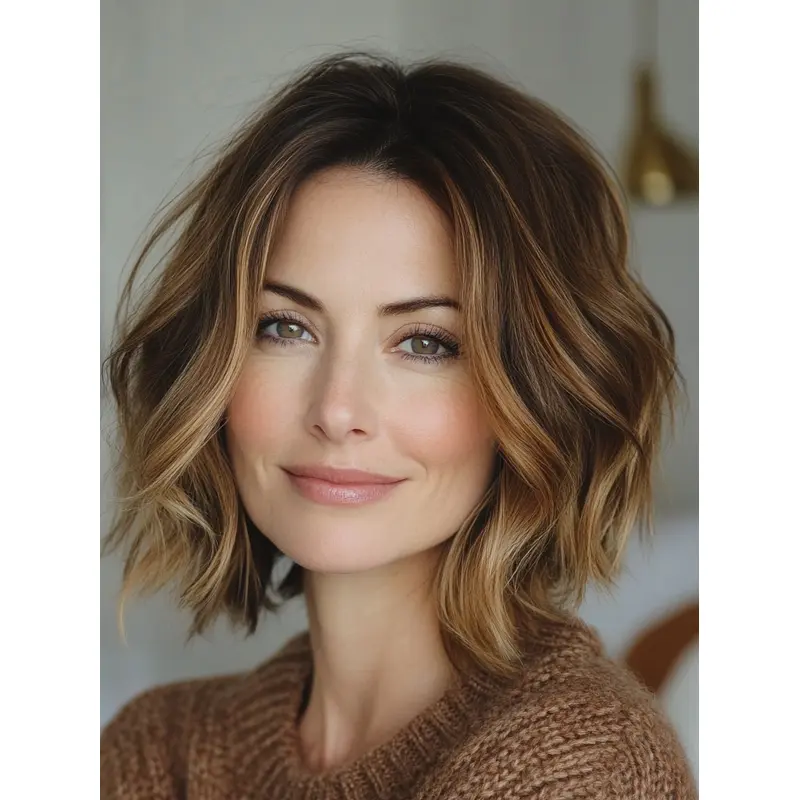Medium Length Wigs Wavy Lace Front Synthetic Bobs 12" Blonde Wigs