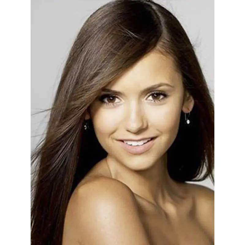 Unique Brown Straight Long Human Hair Lace Front Wigs