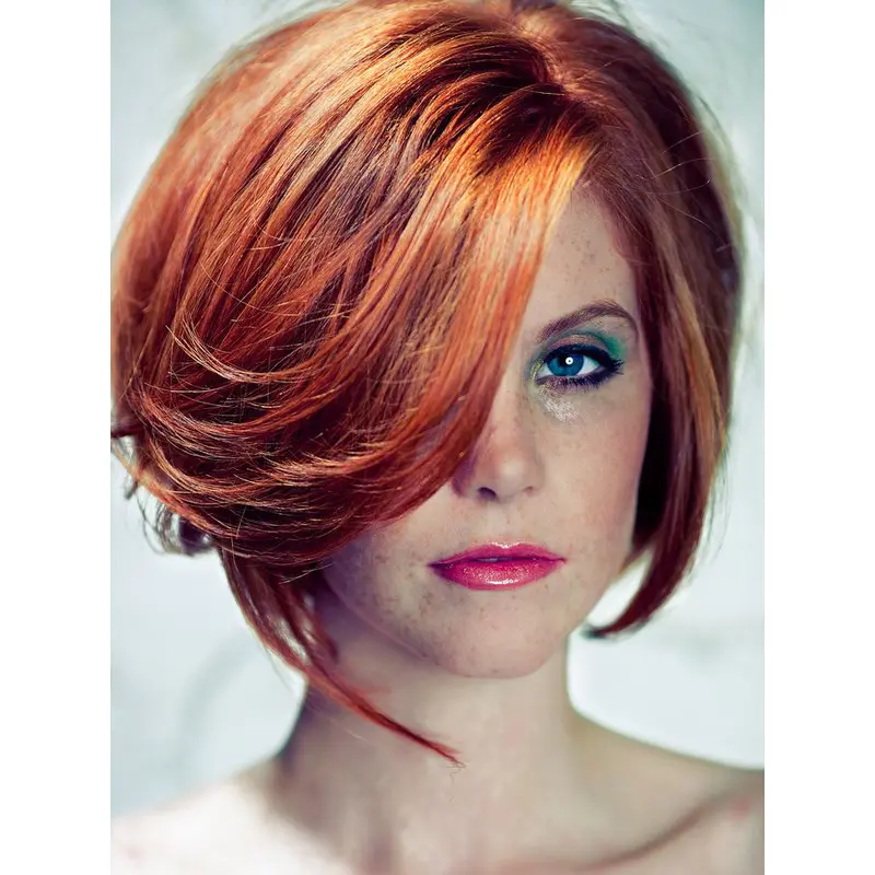 Trendy Short Straight Lace Front Copper Wigs 12 Inch