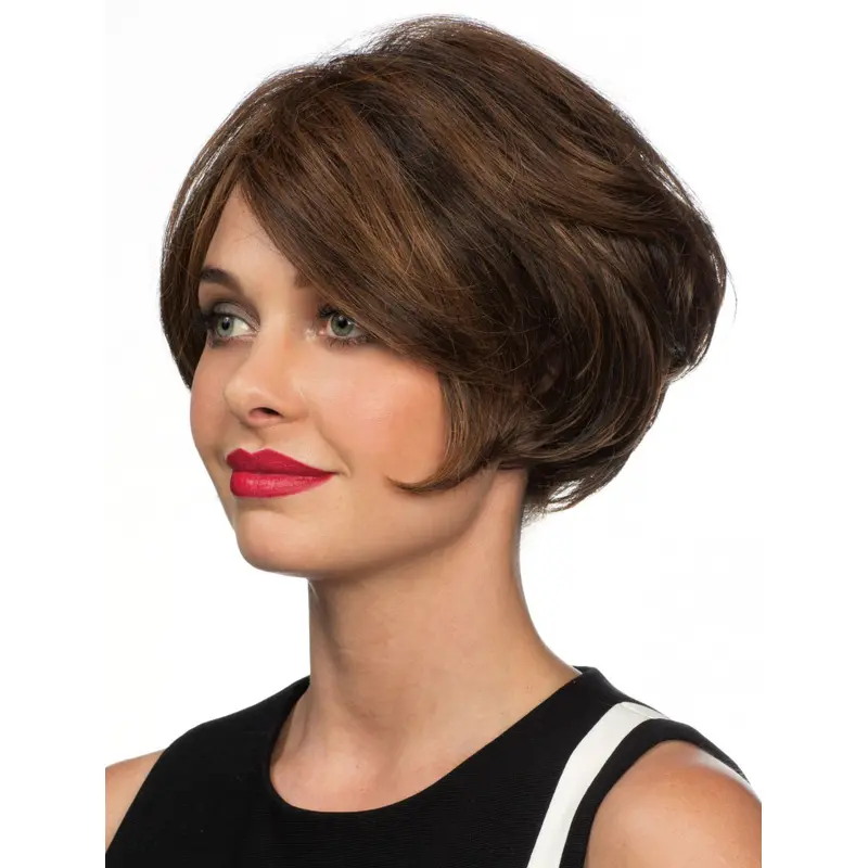 Fantastic Brown Wavy Short Mono filament Fabulous Wigs
