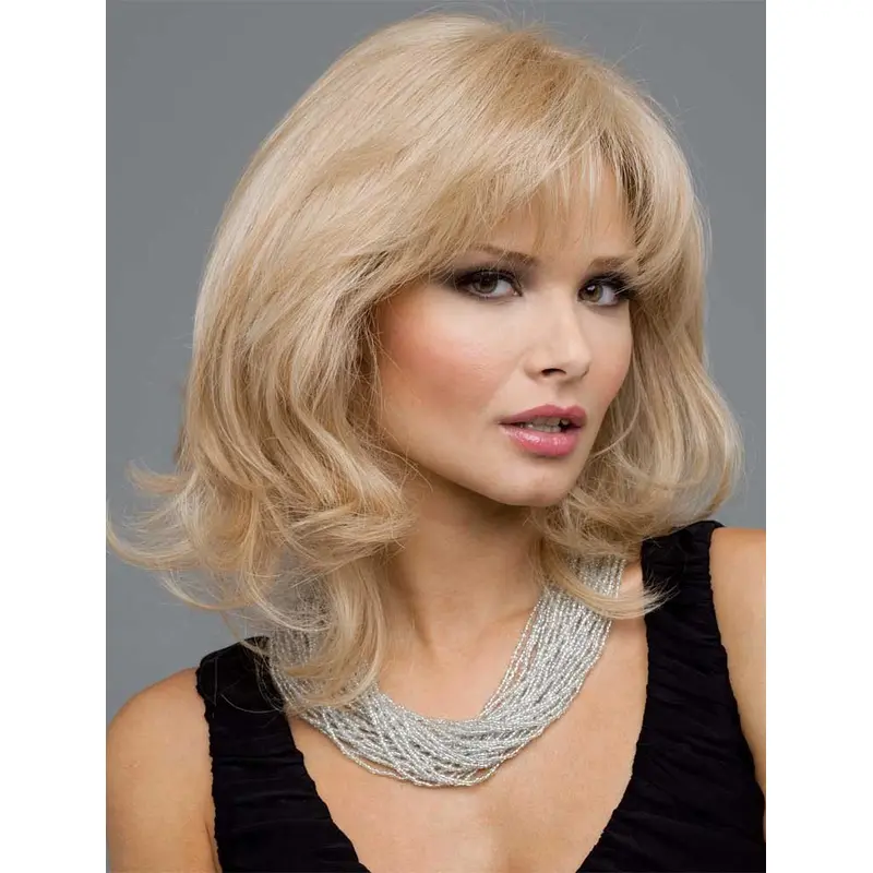 Flexibility Blonde Wavy Remy Human Hair Long Wigs