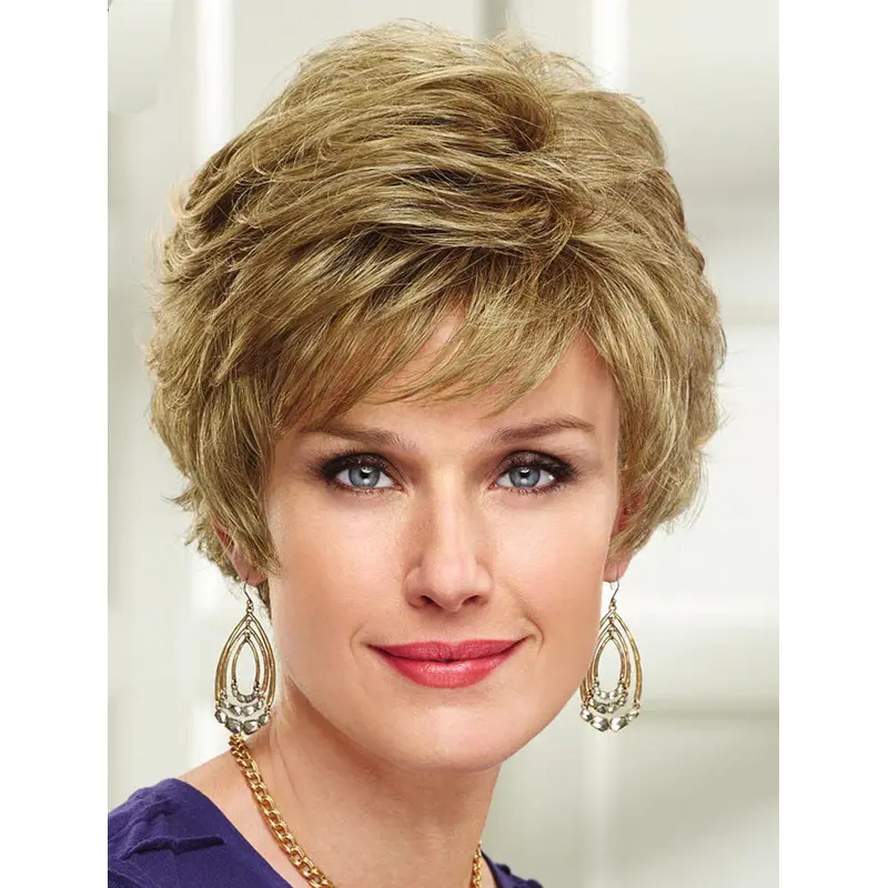 So Great Short Wavy Blonde Layered Popular Wigs