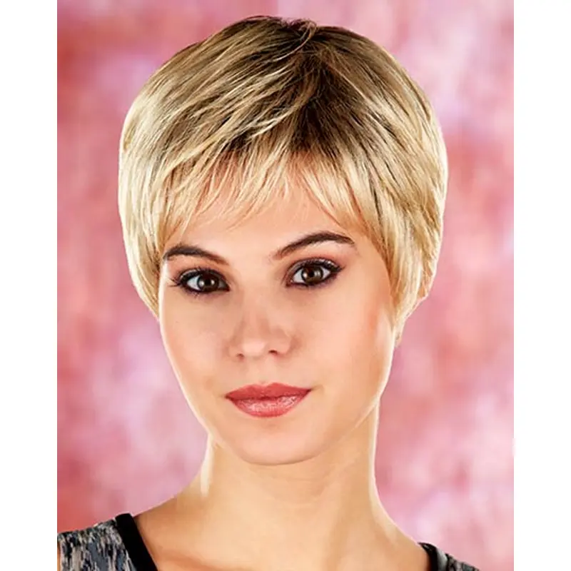 Polite Blonde Straight Short Petite Wigs