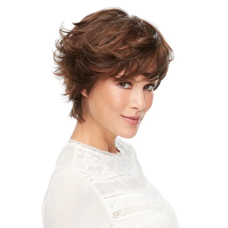 6" Wavy100% Hand-Tied Short Synthetic Wigs