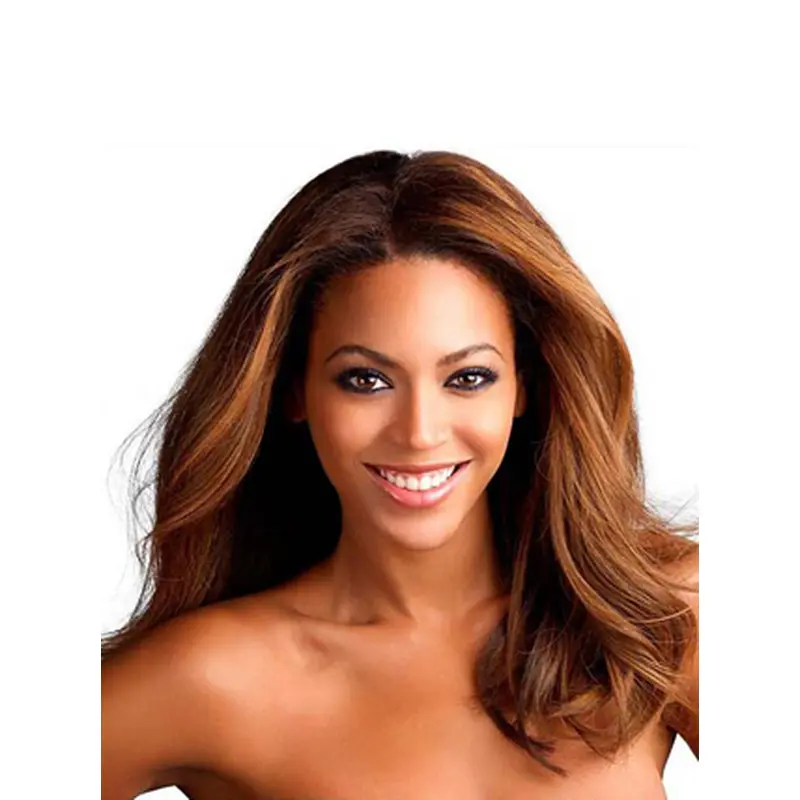 Beyonce Knowles Sexy 16 Inches mid-length Wavy 100% Human hair Lace Front Wig