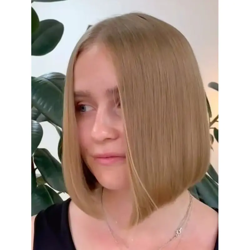 Blonde Bob Wig Remy Human Hair 10" Straight Lace Front Chin Length Wigs