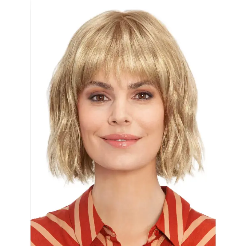 Blonde 10" Synthetic Chin Length Straight Soft Cap Hand Tied Wigs