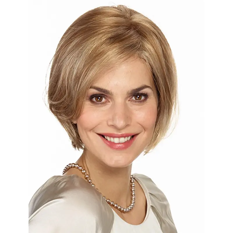 Blonde Straight Chin Length Bobs Monofilament Wigs Cheap