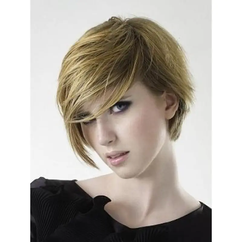Blonde Straight Remy Human Hair Radiant Short Wigs