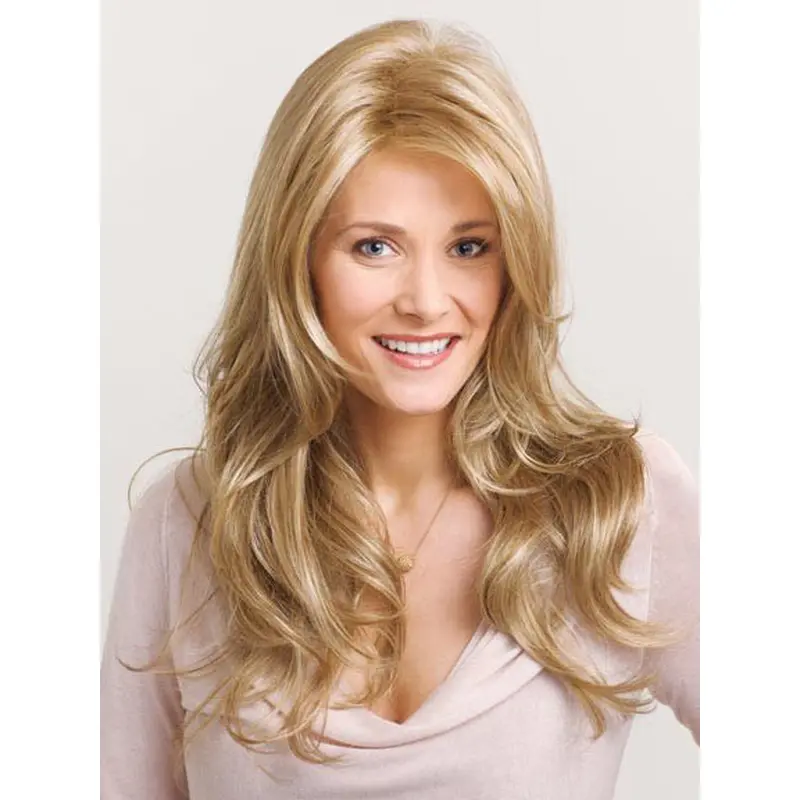 Unique Blonde Wavy Synthetic Long Wigs