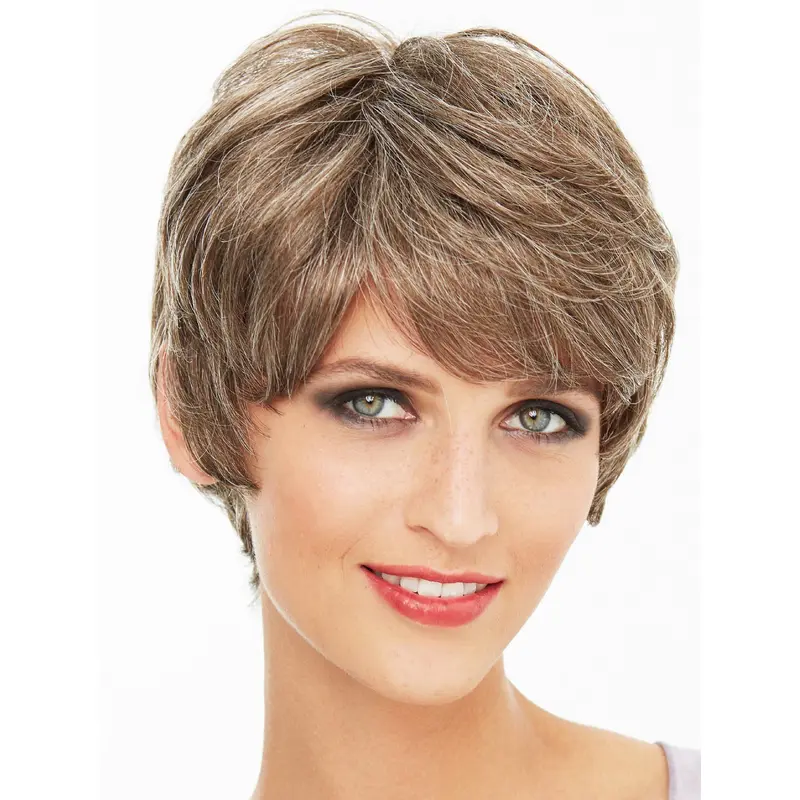 6" Short Straight Blonde Ladies Lace Wigs