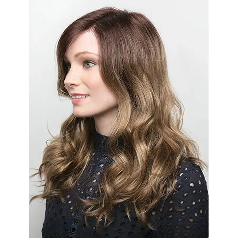 Blonde 16" Without Bangs Long Sleek Monofilament Wigs