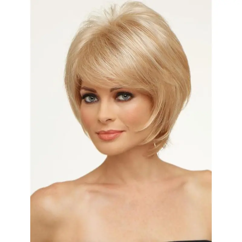 Chin Length Monofilament Synthetic Mono Synthetic Wigs For Women