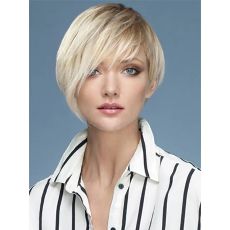 Young Fashion Wonderful Platinum Blonde Short Synthetic Wigs