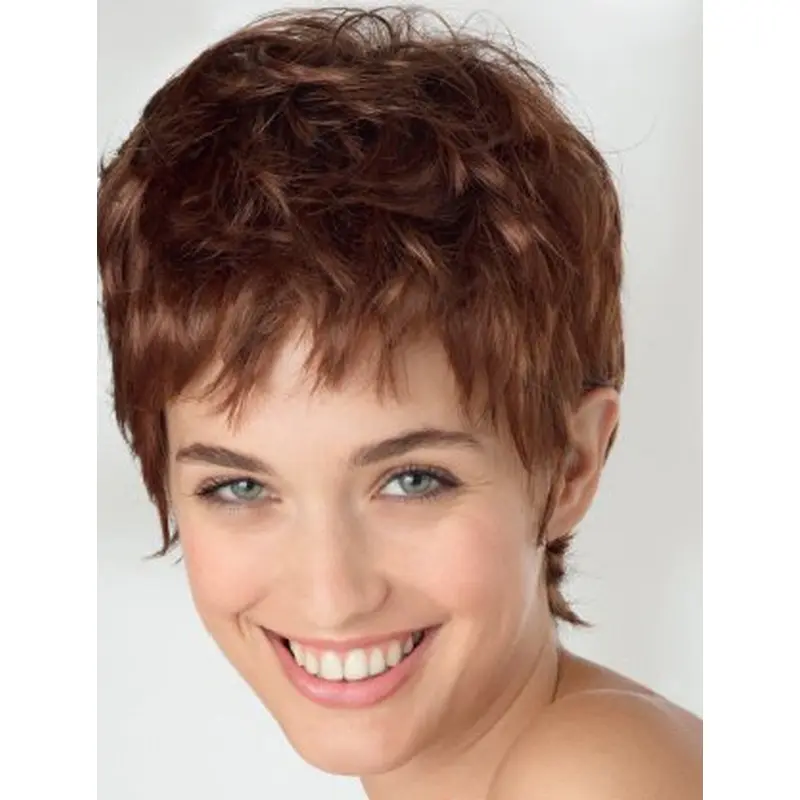 Amazing Auburn Short Wavy Boycuts High Quality Wigs