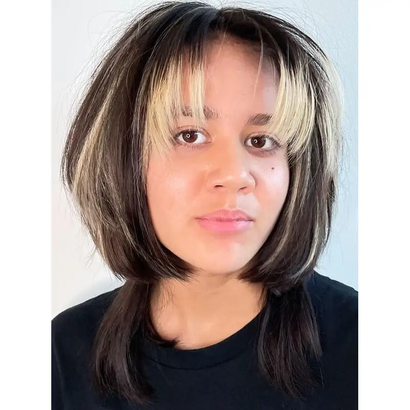 Bob Style Wigs Remy Human Hair Ombre/2 Tone Straight Chin Length 10" Wigs