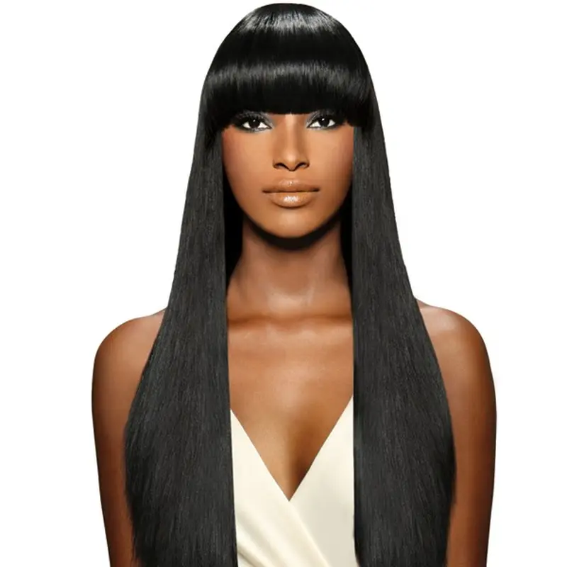 Designed Black Straight Long African American Wigs