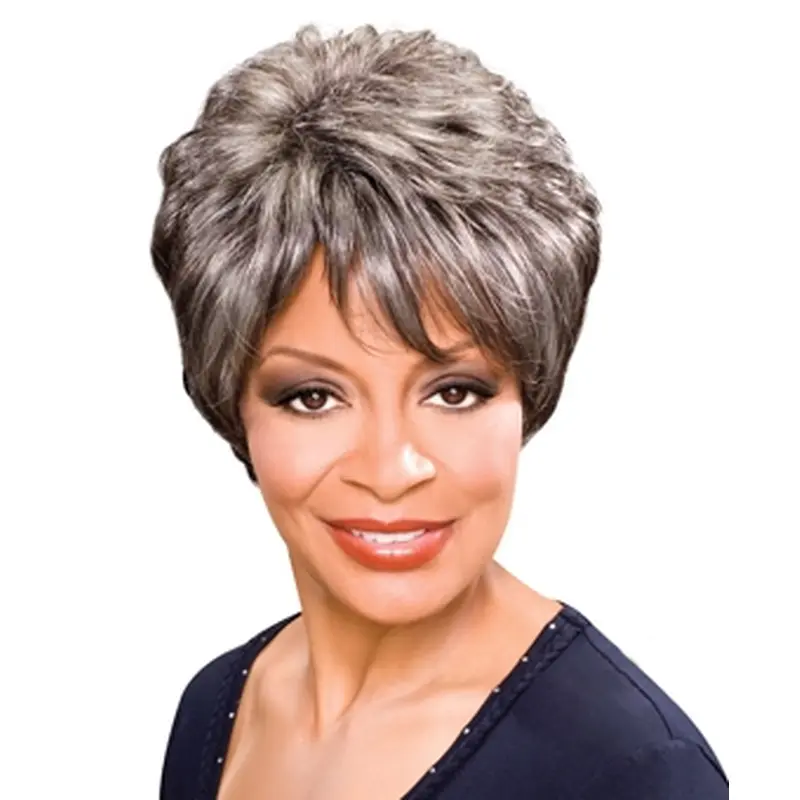 Tempting Wavy Short Synthetic Grey Wigs