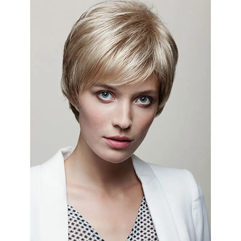 6" Straight Blonde Capless Short Wigs