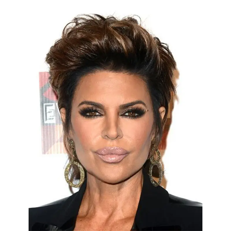 8" Monofilament Synthetic Short Brown Lisa Rinna Wigs
