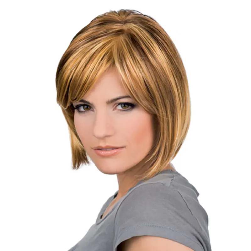 Blonde Graceful Wavy Remy Human Hair Medium Wigs