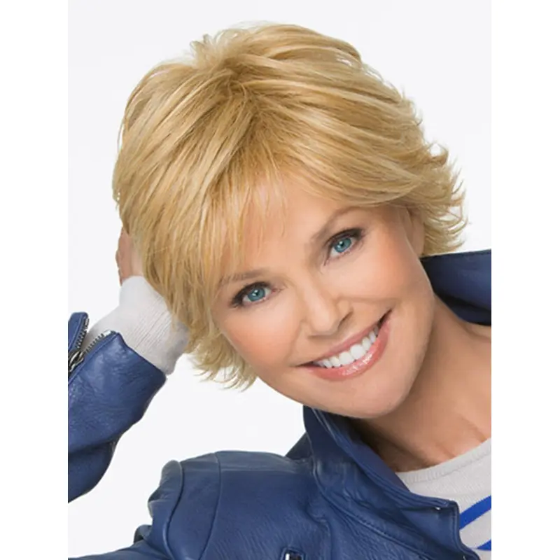 Blonde Straight Synthetic Unique Medium Wigs