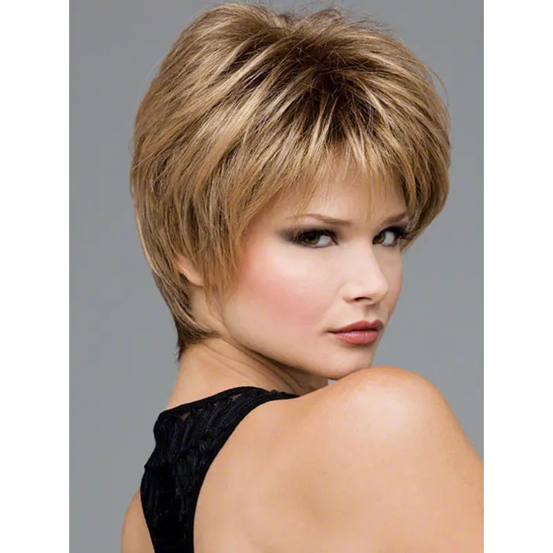 Blonde Wavy Synthetic Affordable Short Wigs