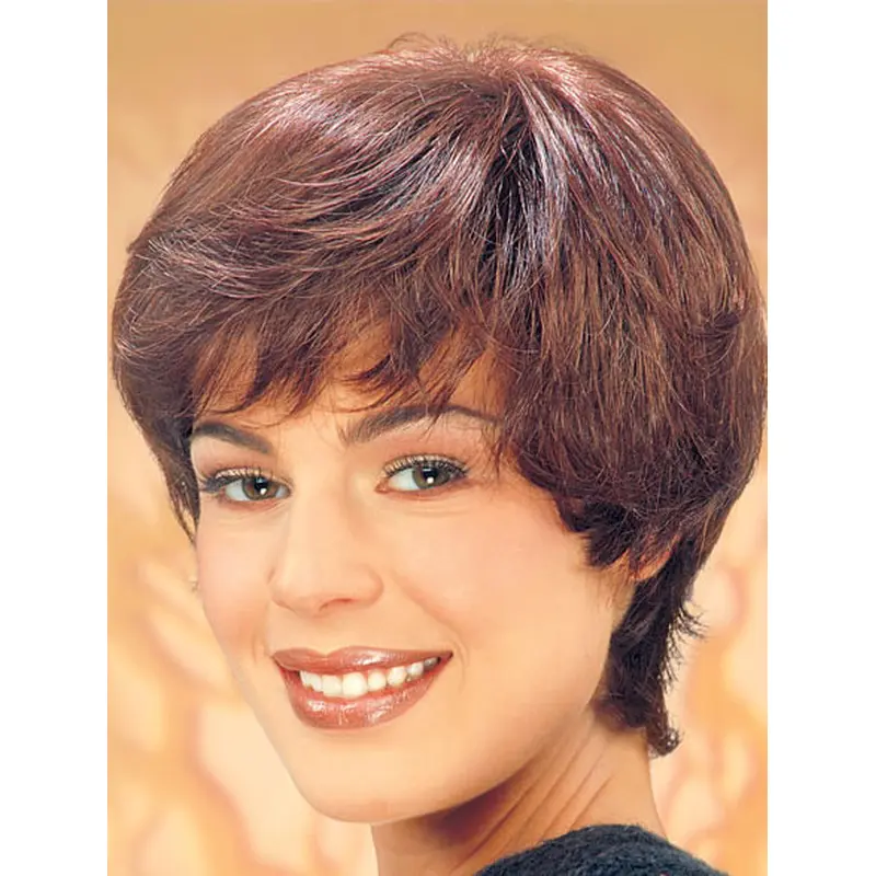 Synthetic Short Straight Brown Trendy Classic Wigs