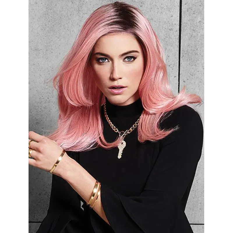 16" Wavy Convenient Without Bangs Lace Front Synthetic Wigs