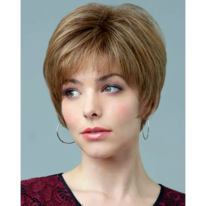 Easeful Auburn Boycuts Straight Short Wigs