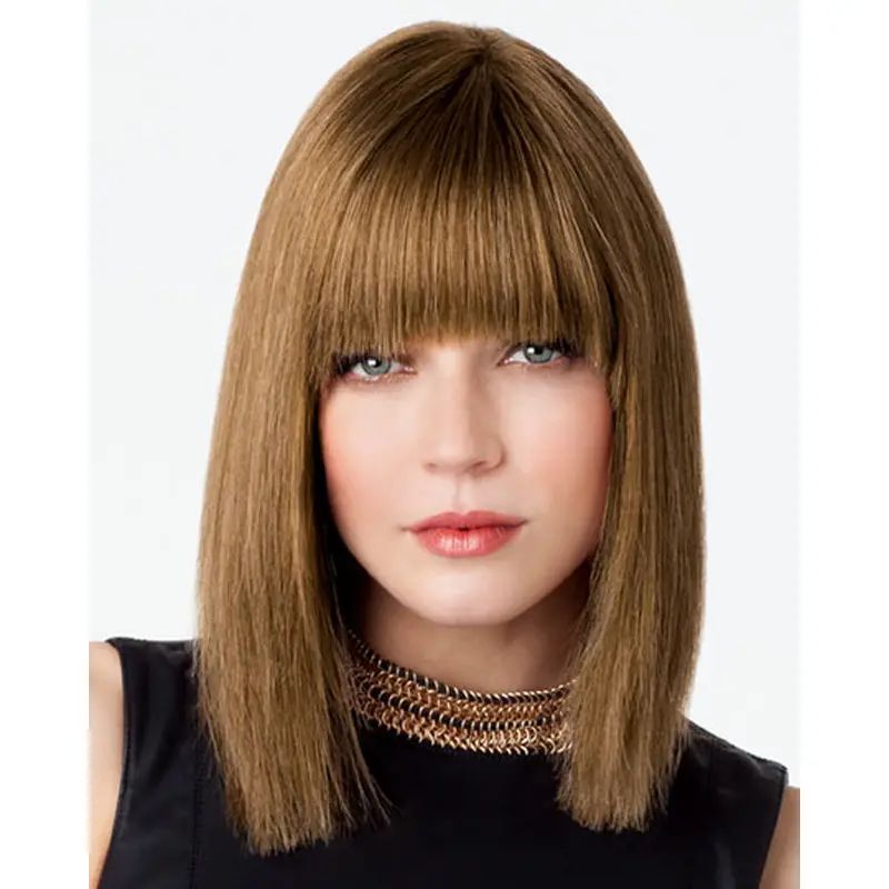 Graceful Lace Front Straight Shoulder Length Remy Human Lace Wigs