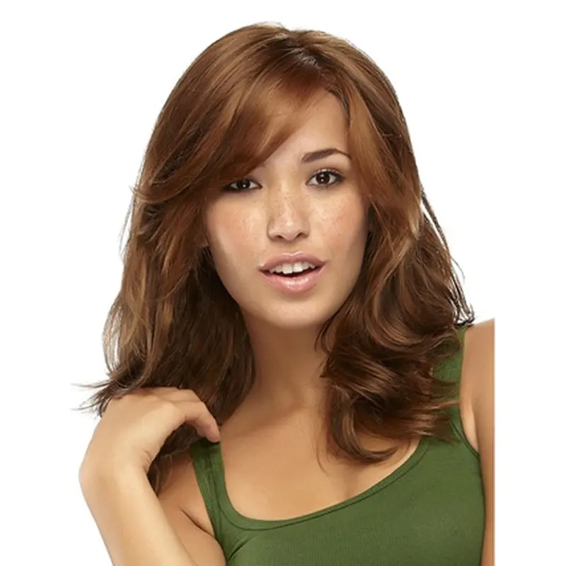 No-fuss Brown Wavy Long Synthetic Wigs