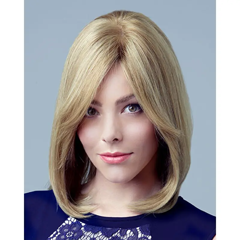 Designed Blonde Straight Shoulder Length Celebrity Wigs
