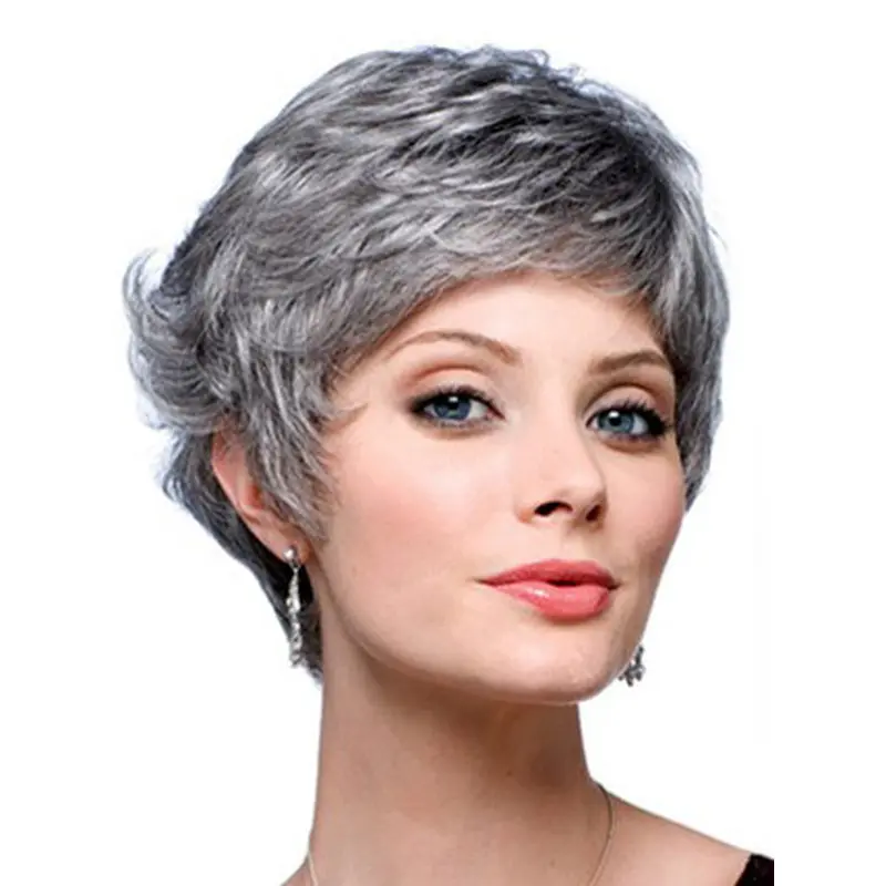 Dip Grey Lady Layered Great Synthetic Wigs