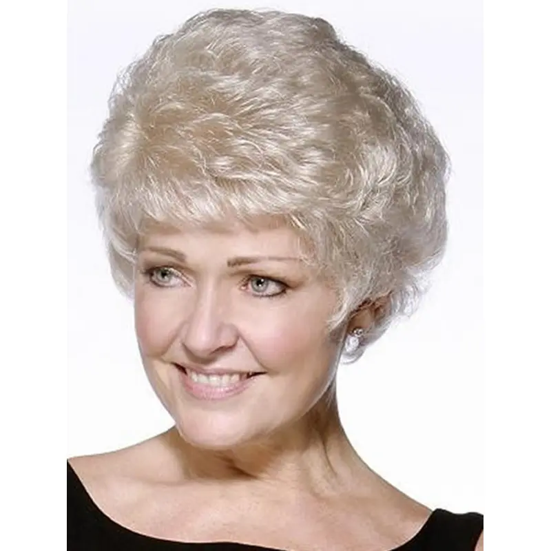 Fashionable Wavy Short Synthetic Grey Wigs