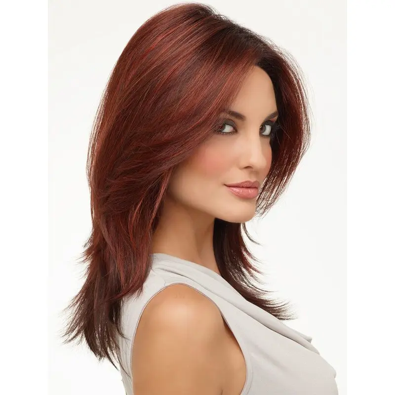 Lace Front Top Wavy Synthetic Medium Wigs