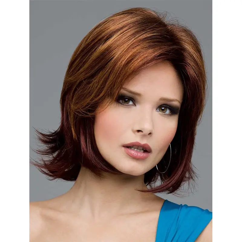 Auburn Preferential Wavy Synthetic Medium Wigs