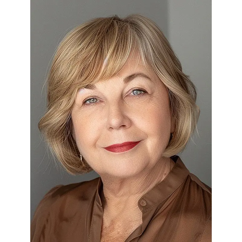 Blonde Bob Wig Synthetic 10" Wavy Monofilament Chin Length Wigs