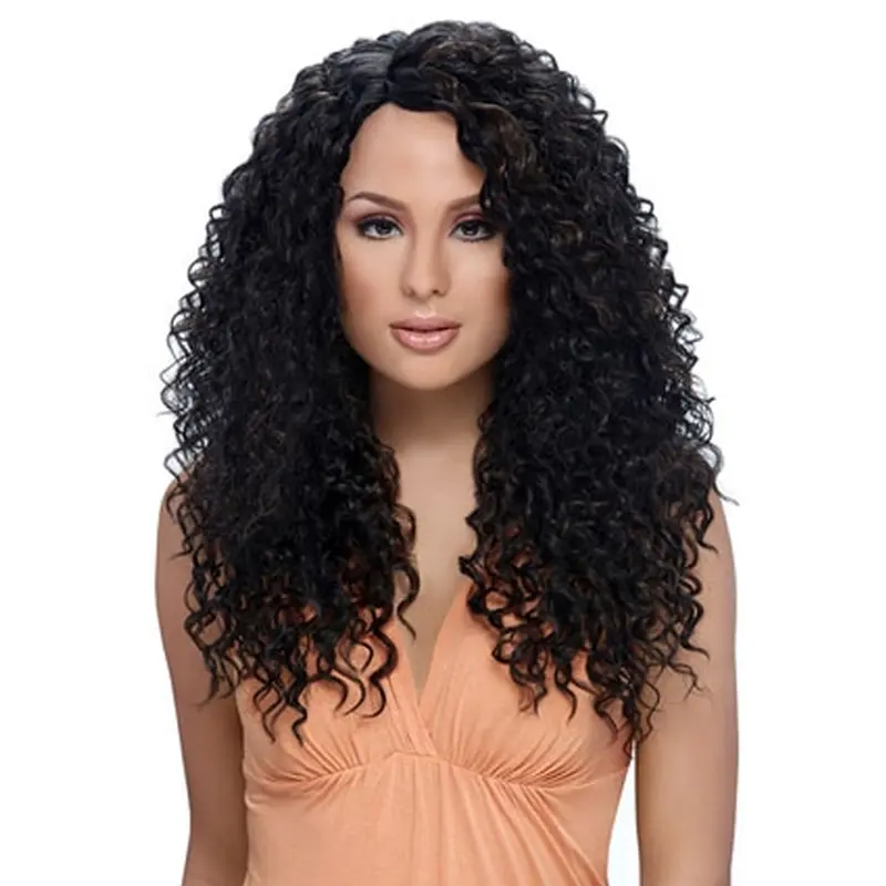 Traditiona Black Curly Long African American Wigs