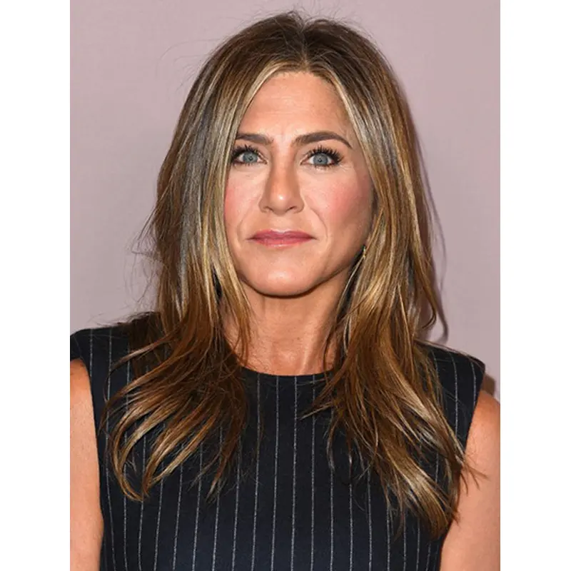 Brown 16" Straight Without Bangs Long Jennifer Aniston Wigs