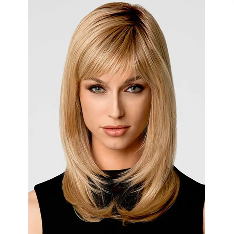Blonde Wavy Synthetic Exquisite Medium Wigs