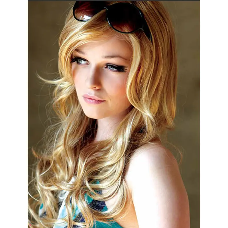 Blonde Wavy Synthetic Tempting Long Wigs
