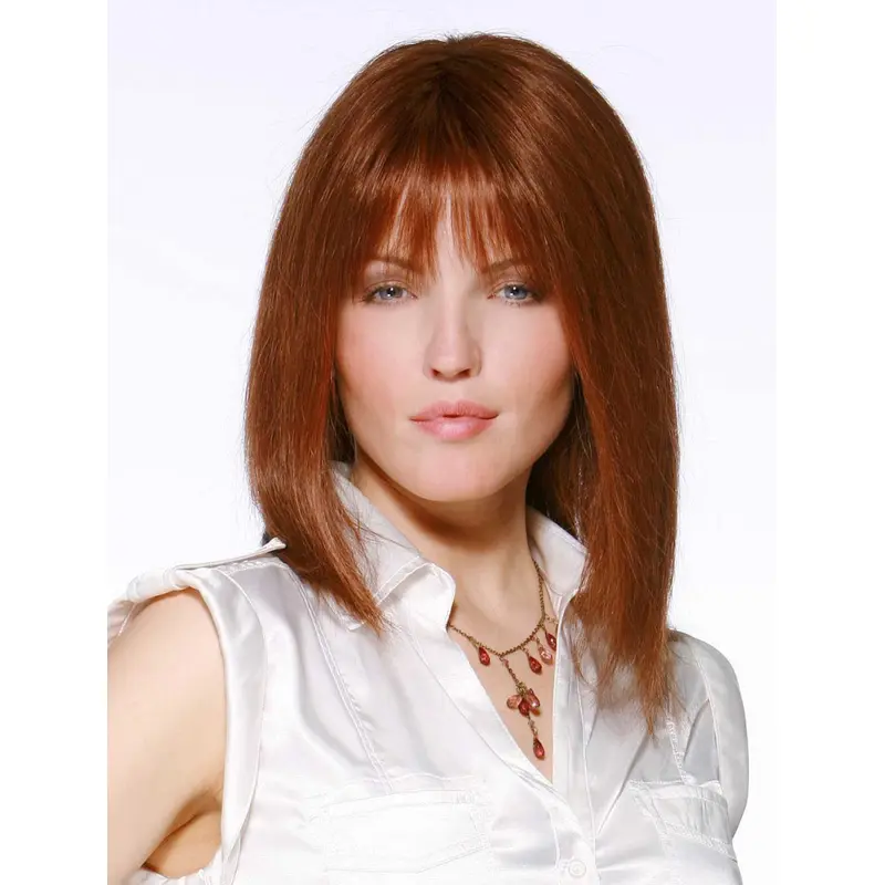 Tempting Auburn Lace Front Shoulder Length Human Hair Wigs