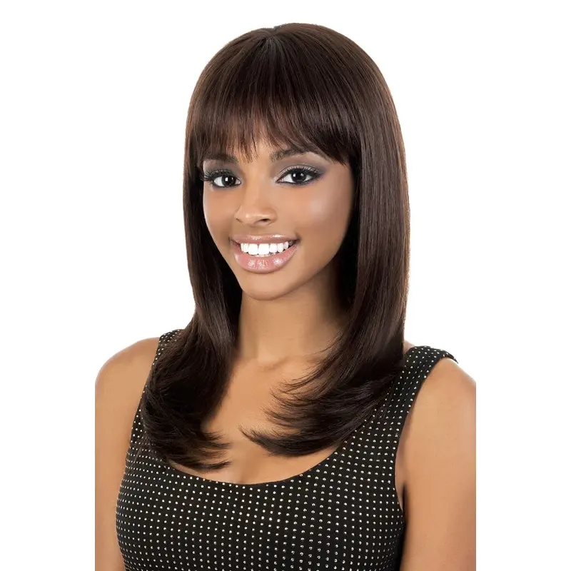 Wholesome Brown Straight Long African American Wigs