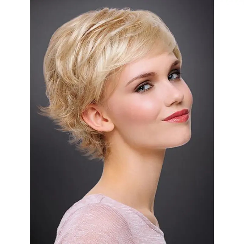 6" Wavy Monofilament Synthetic Boycuts Best Short Wigs