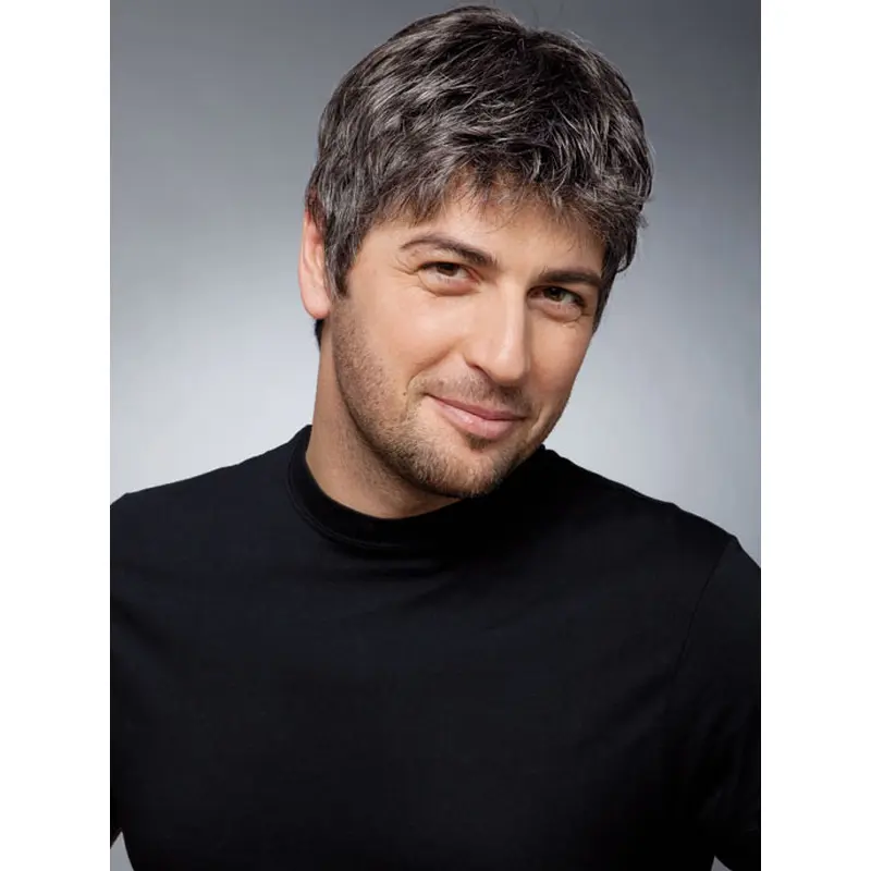 Affordable Straight Hand Tied Short Men Wigs