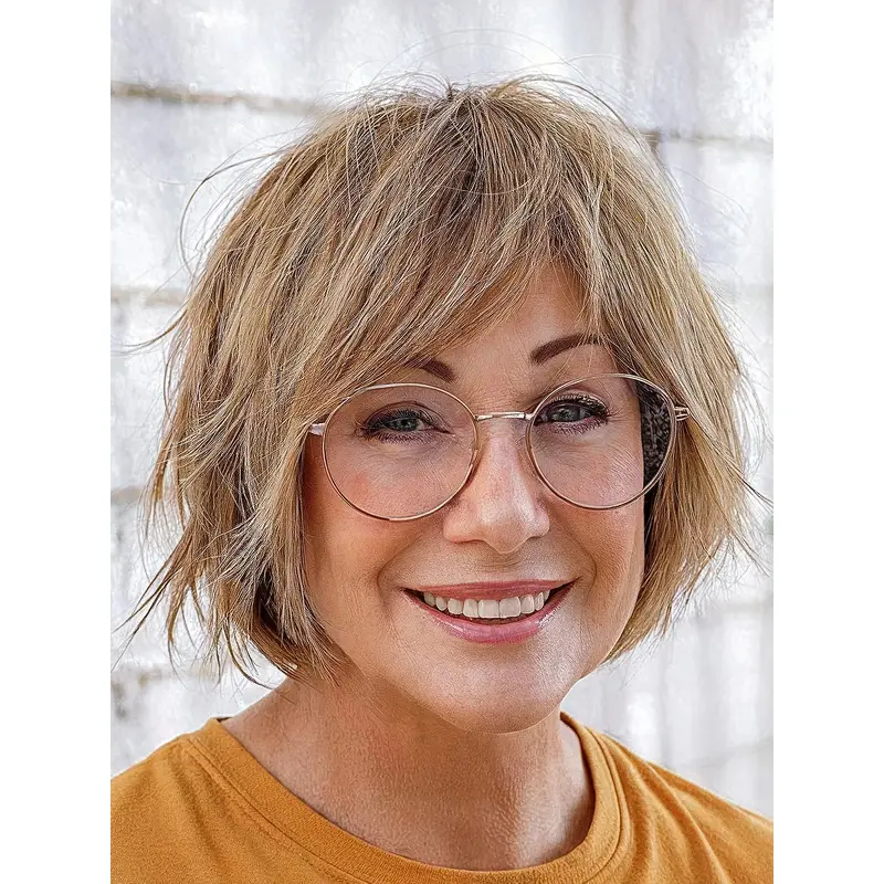 Blonde Bob Wig Synthetic 10" Straight Lace Front Chin Length Wigs